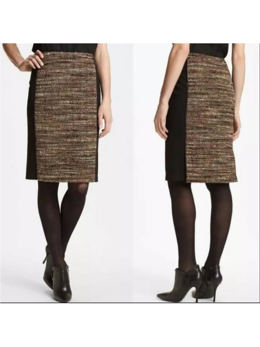 Lafayette 148 Christina Stretch Tweed Pencil Skirt Size 12 NWT